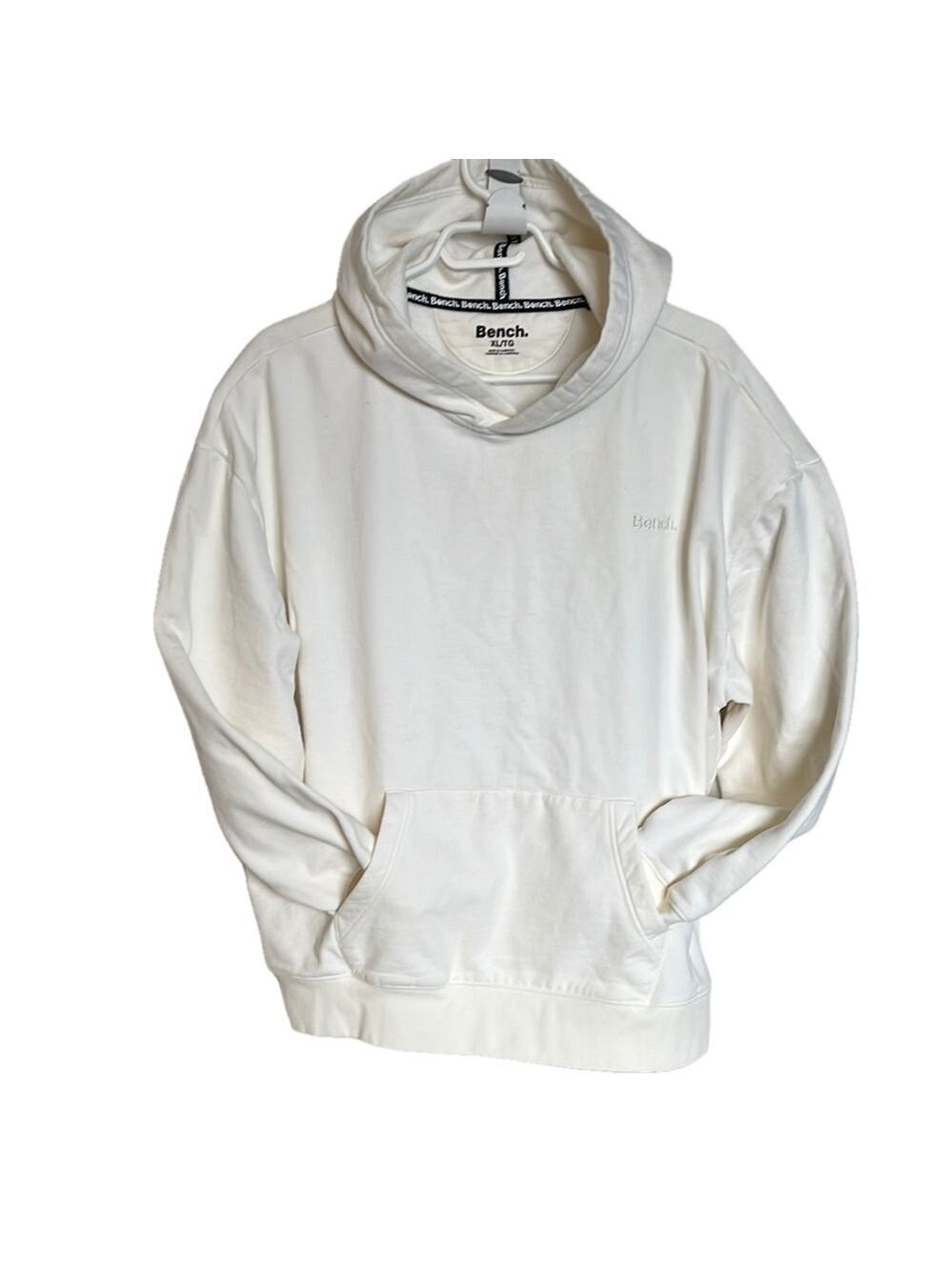 Bench White Pullover kangaroo Sweatshirt with hood